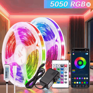 5M Smart Bluetooth LED Strip Lights – App-Controlled RGB Lighting for Bedroom, Party, or Holiday Decor