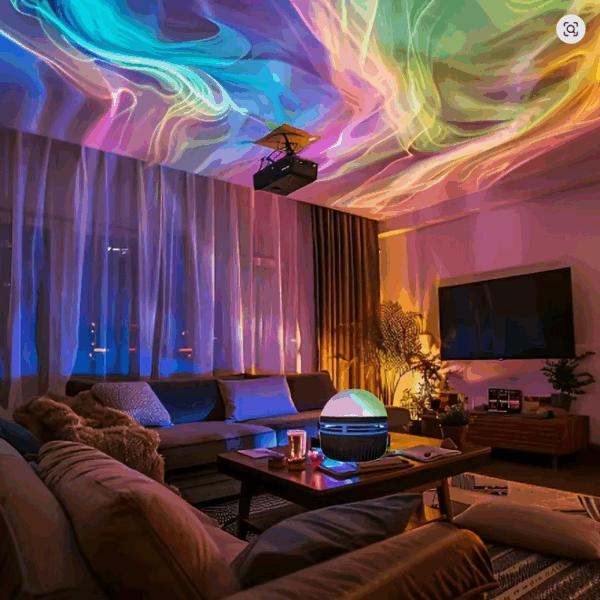 Aurora Borealis LED Projector Night Light – 7 Color Modes & Remote Control for Starry Sky Ambience - Image 2