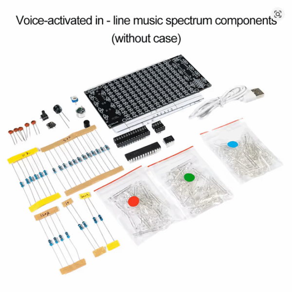 DIY USB Spectrum Display Kit – Sound-Activated LED Visualizer for Speakers & Home Audio (Soldering Project) - Image 2
