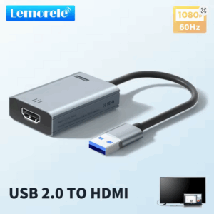 Lemorele USB to HDMI Adapter – 1080P USB Male to HDMI Female Video Converter for External Display